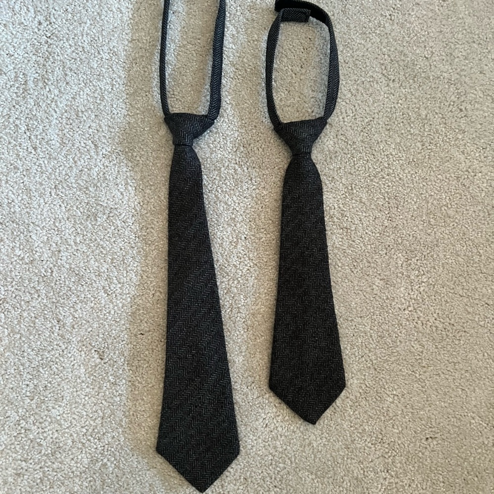 Matching boys Gymboree grey ties size 0-2 and 3+